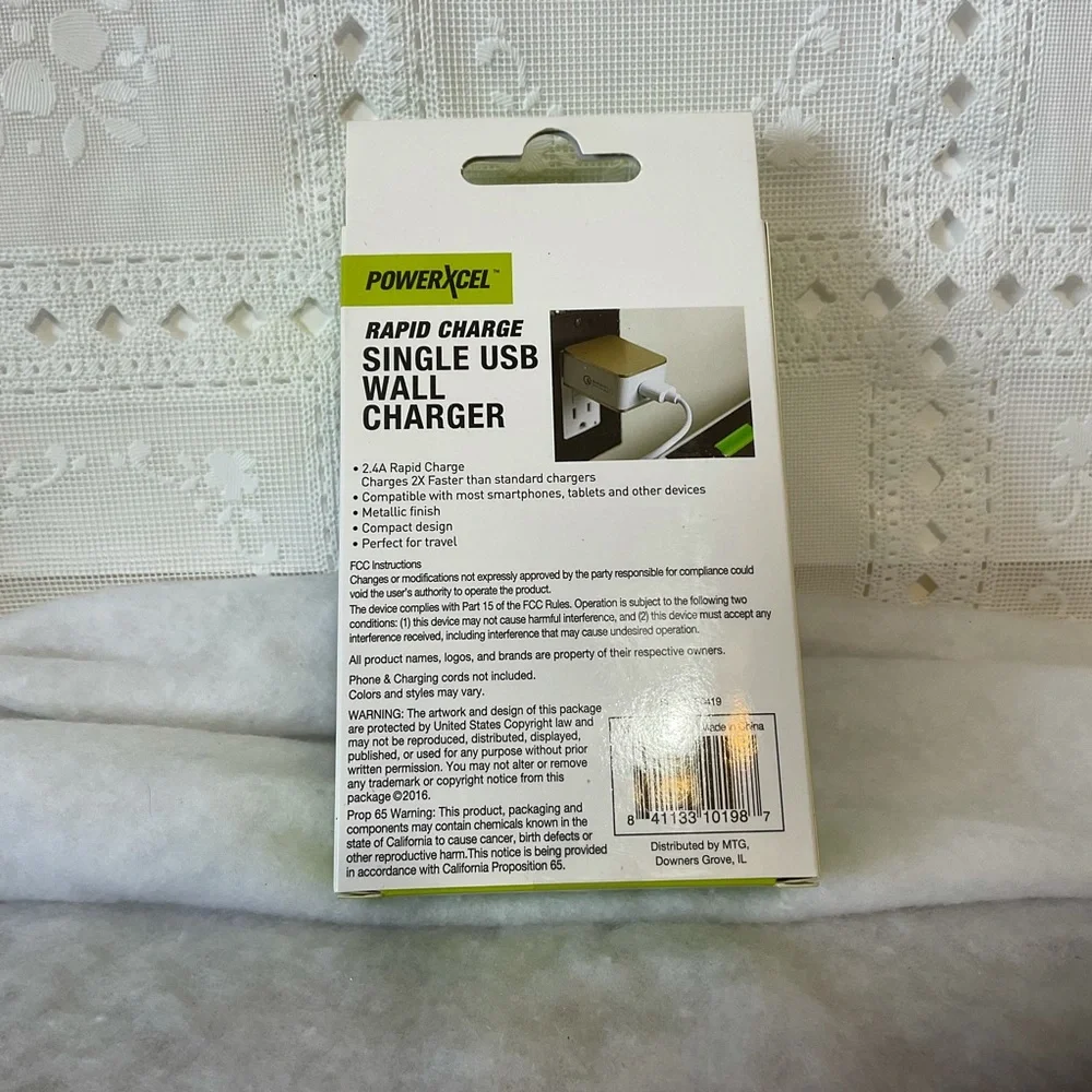 USB Wall charger box gold tone